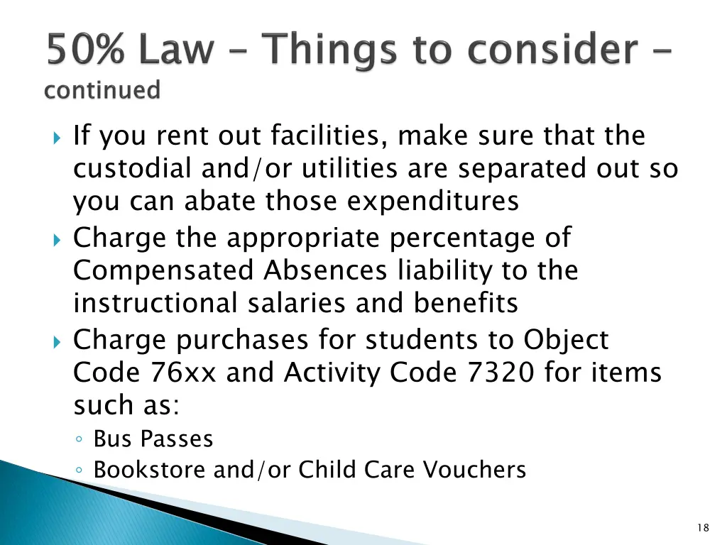 if you rent out facilities make sure that