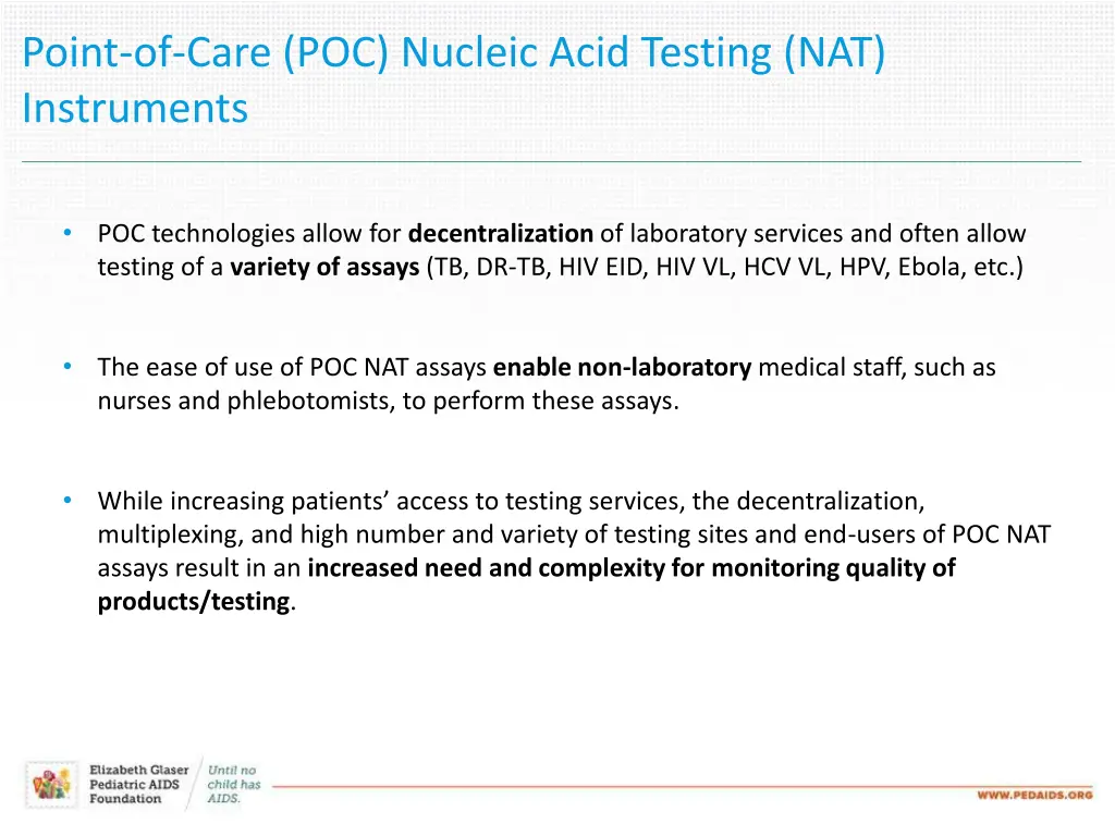point of care poc nucleic acid testing