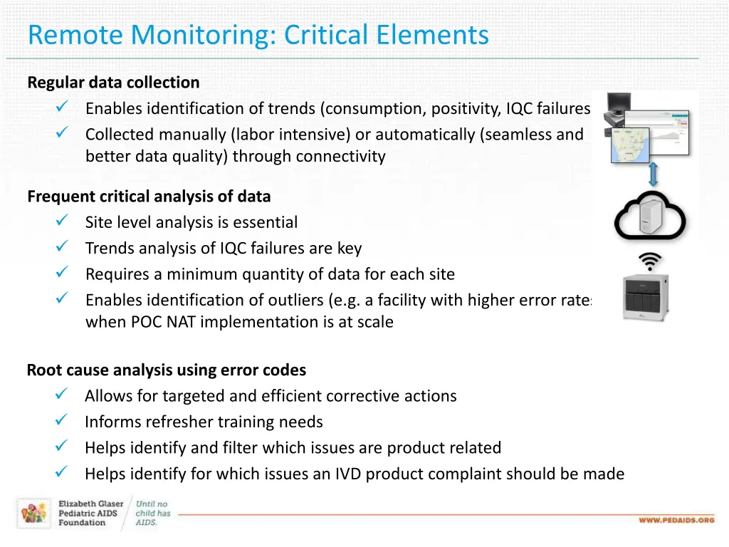 remote monitoring critical elements