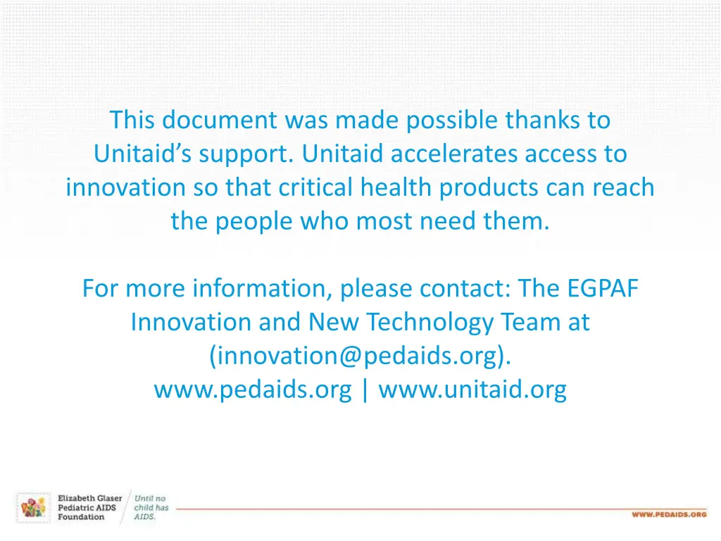 this document was made possible thanks to unitaid