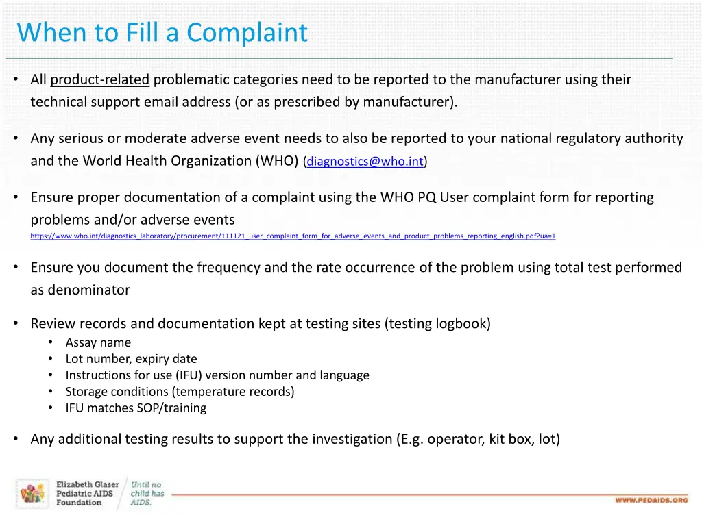 when to fill a complaint