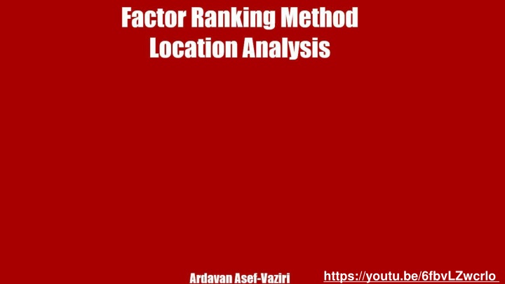 factor ranking method location analysis