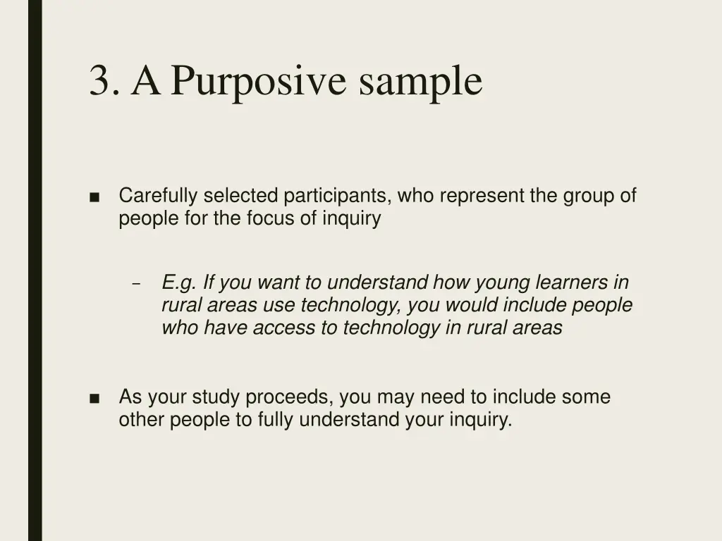 3 a purposive sample