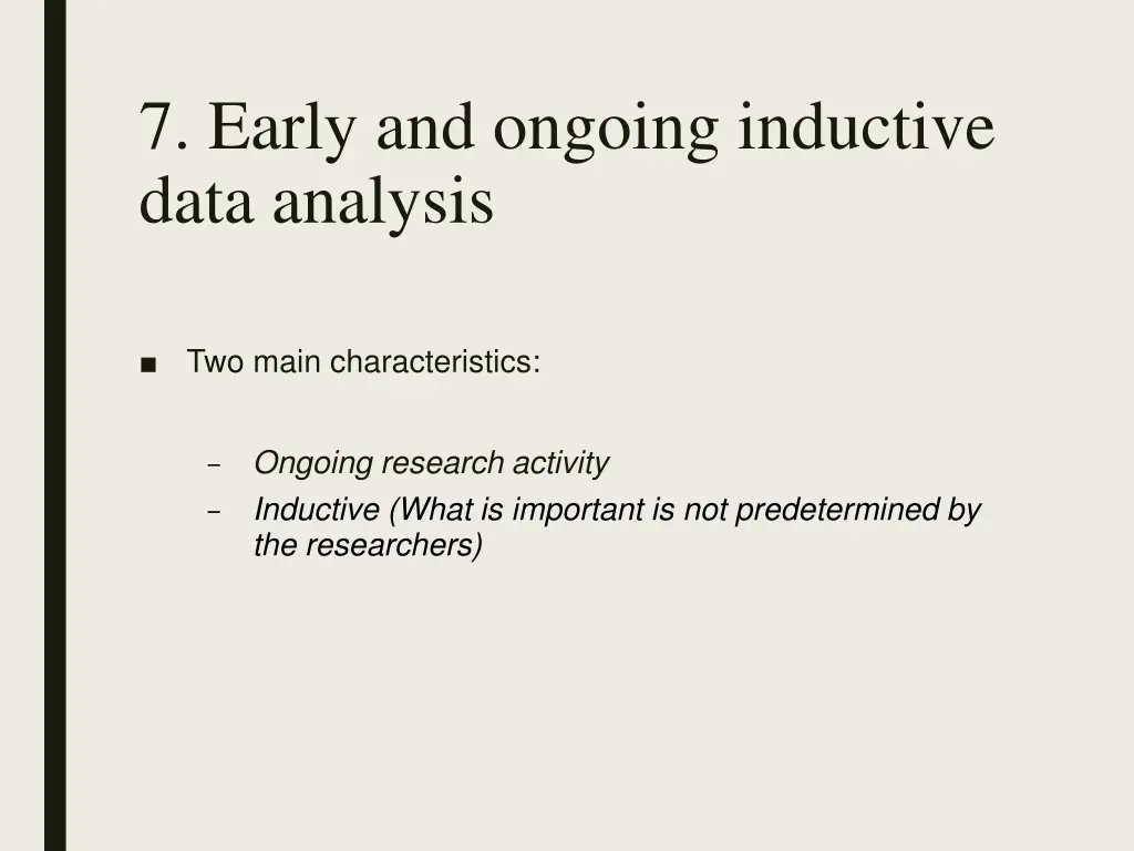 7 early and ongoing inductive data analysis