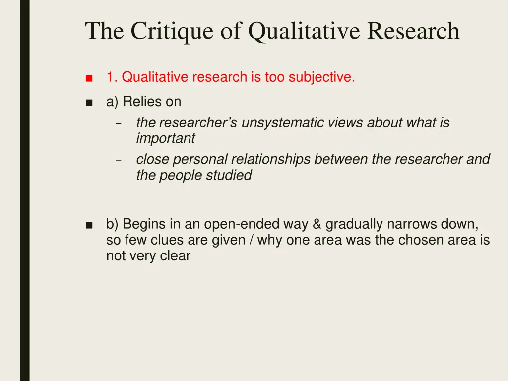 the critique of qualitative research