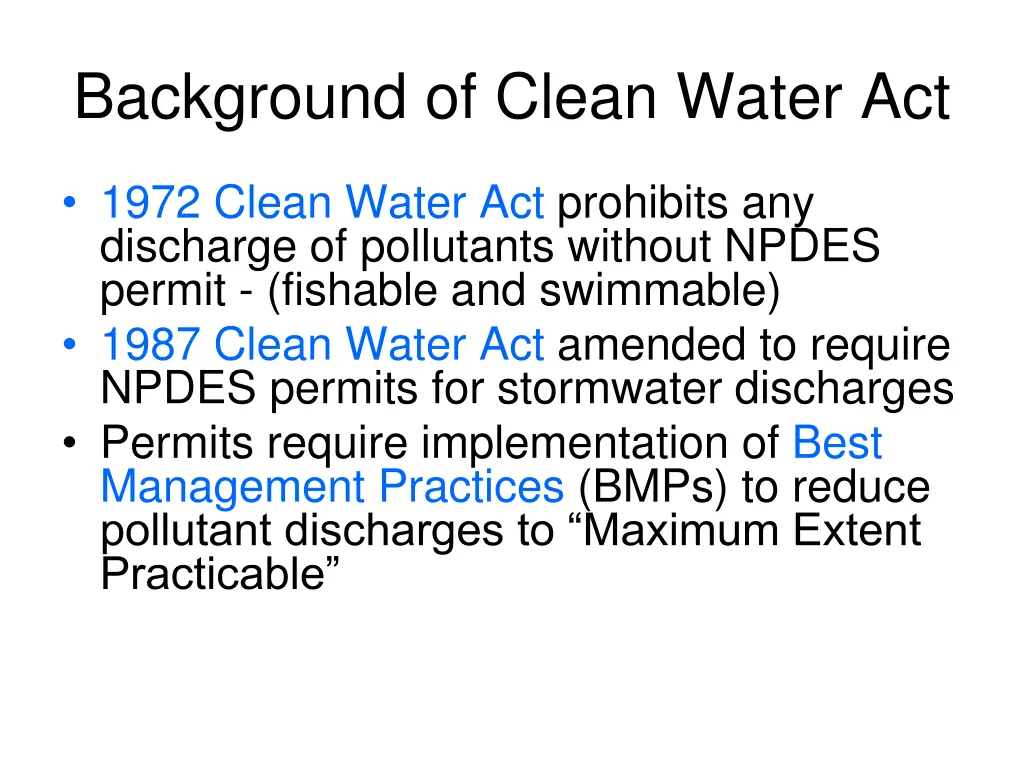 background of clean water act