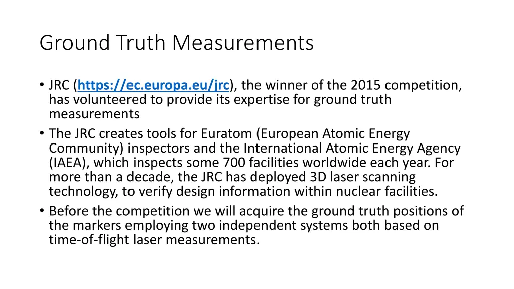 ground truth measurements