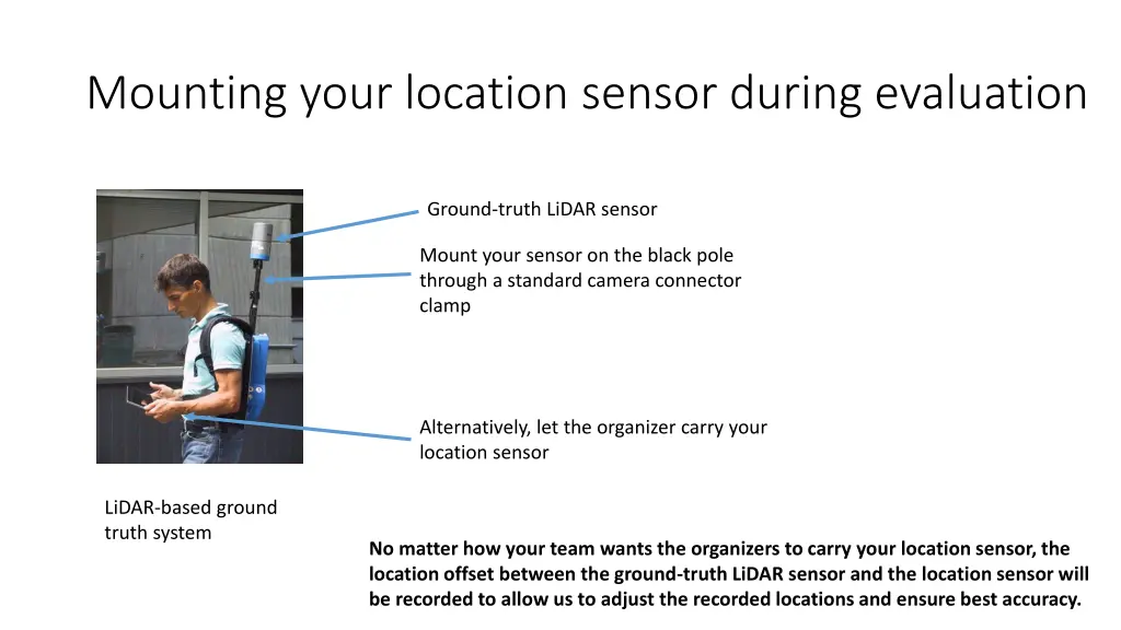 mounting your location sensor during evaluation