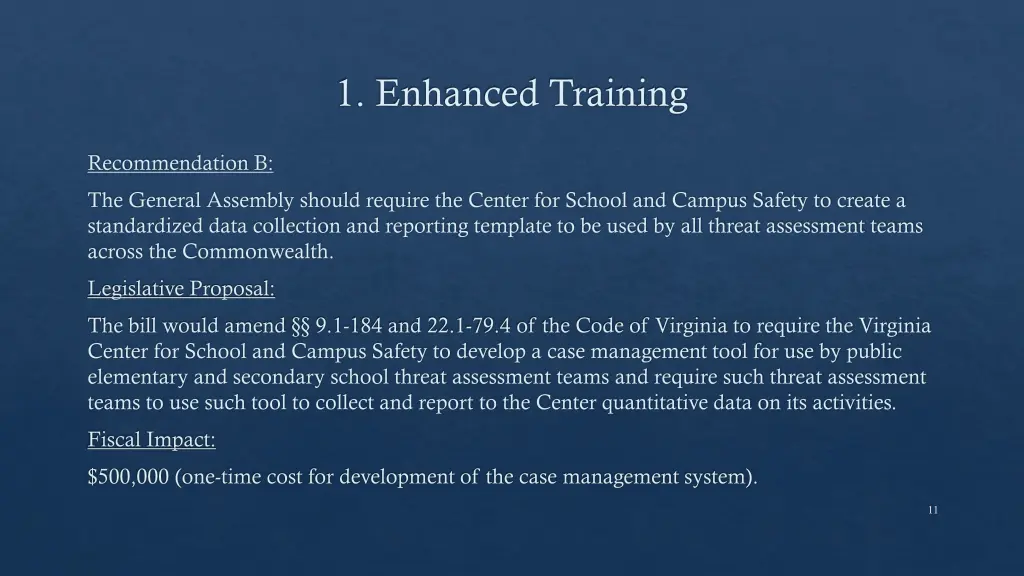 1 enhanced training 1