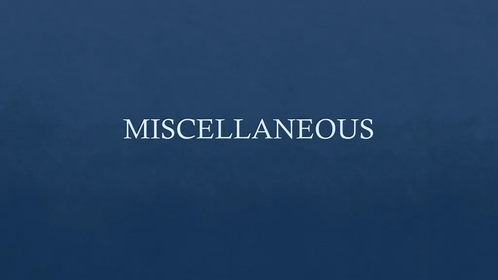 miscellaneous