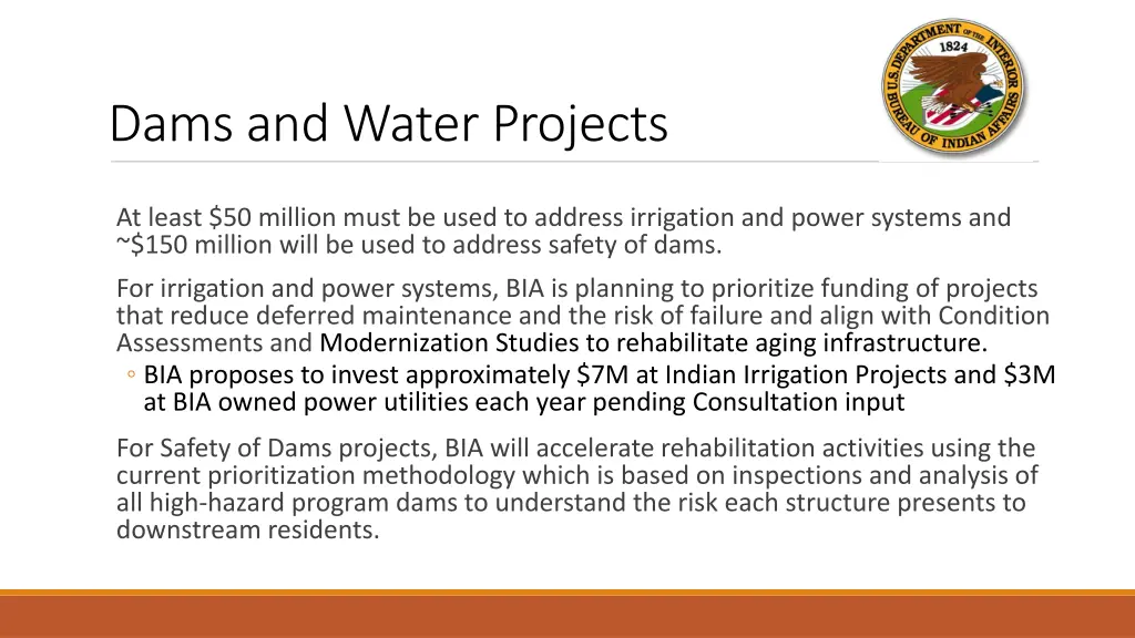 dams and water projects