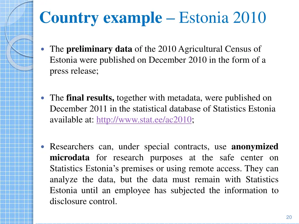 country example estonia 2010