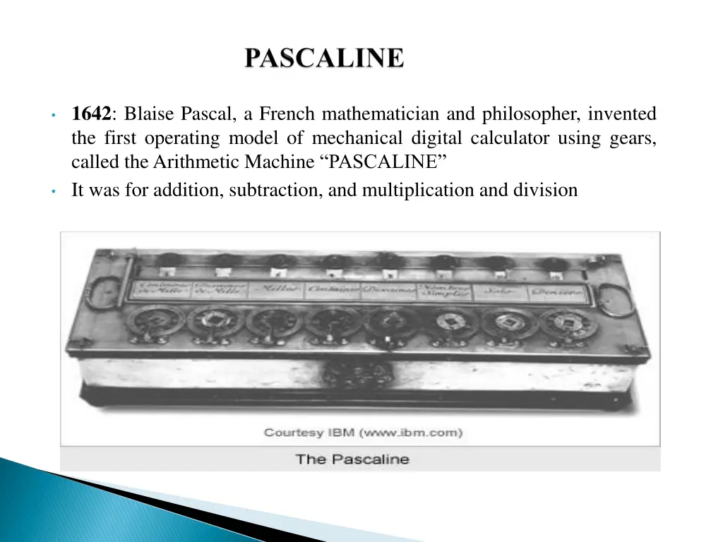 1642 blaise pascal a french mathematician