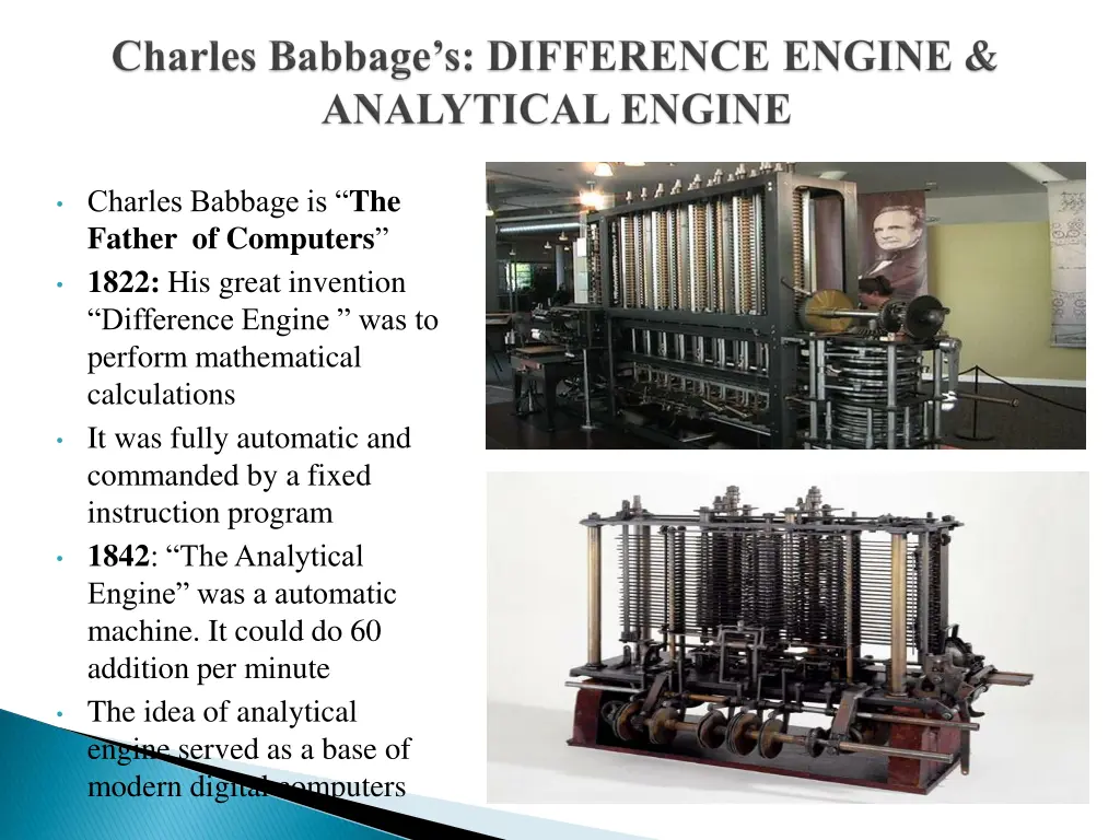 charles babbage is the father of computers 1822