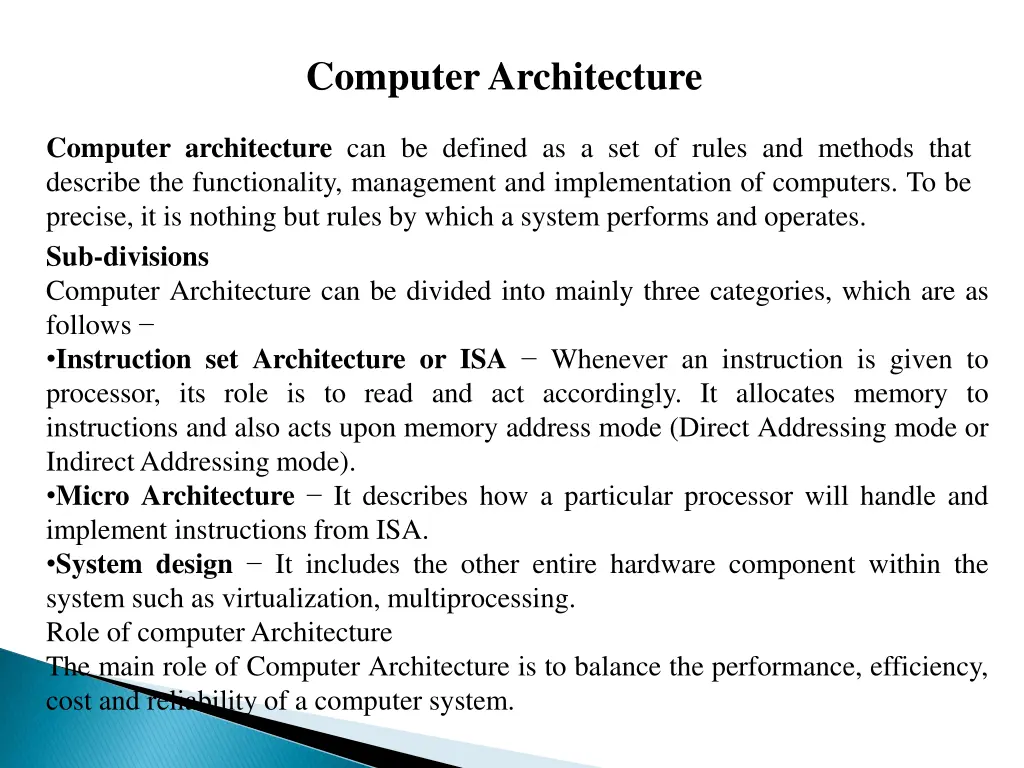 computer architecture