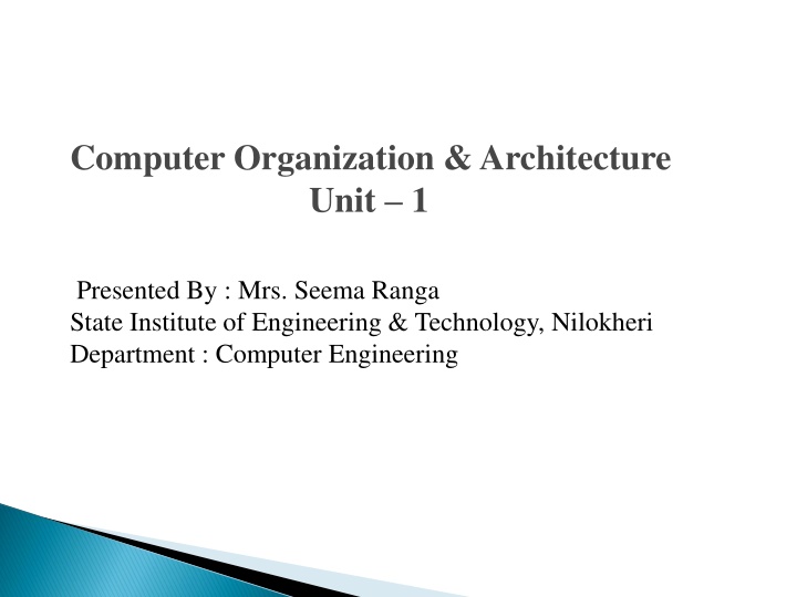 computer organization architecture unit 1