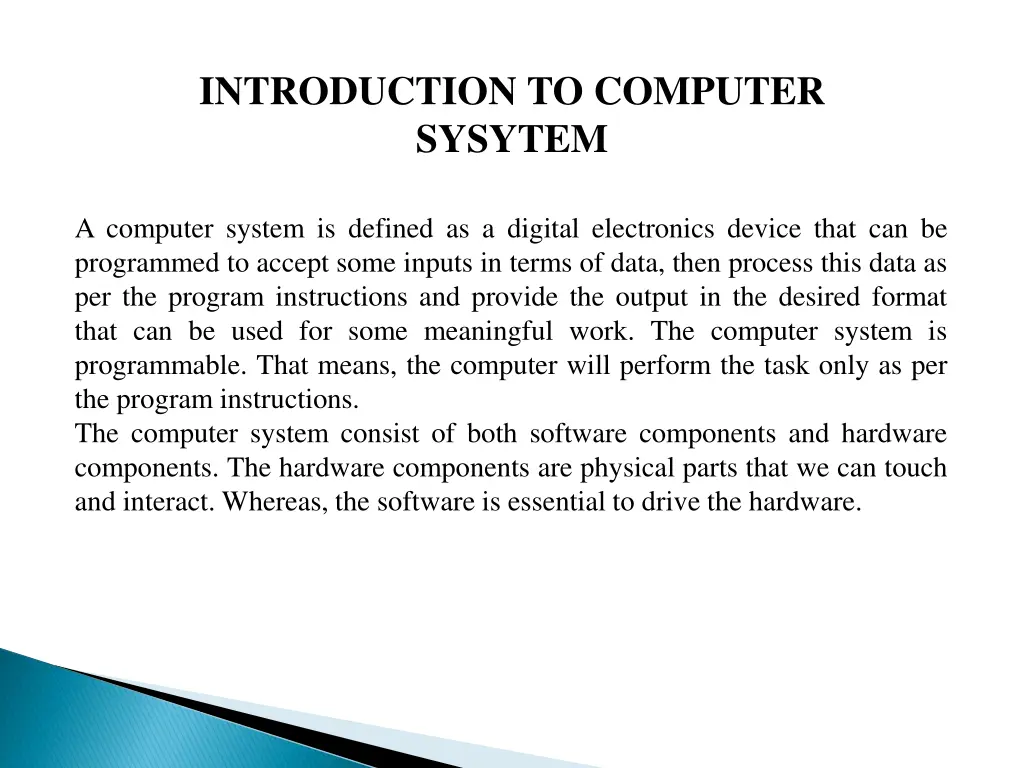 introduction to computer sysytem