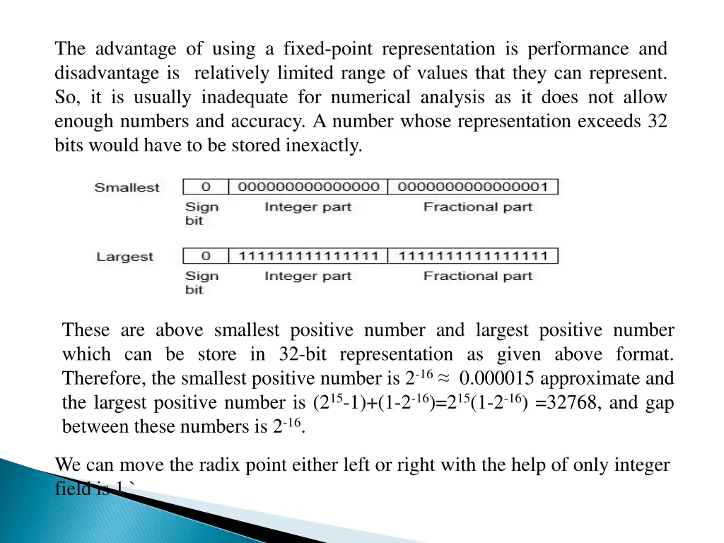 the advantage of using a fixed point