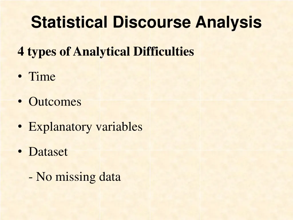 statistical discourse analysis