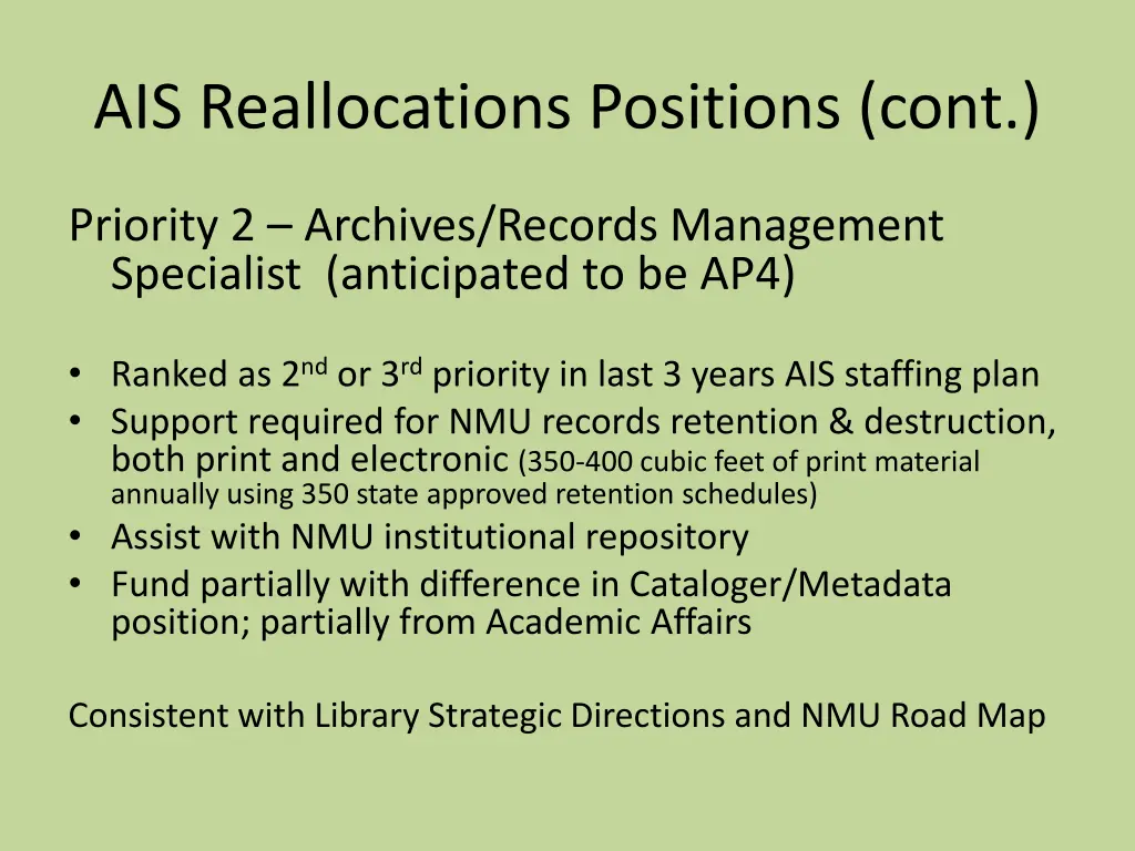 ais reallocations positions cont