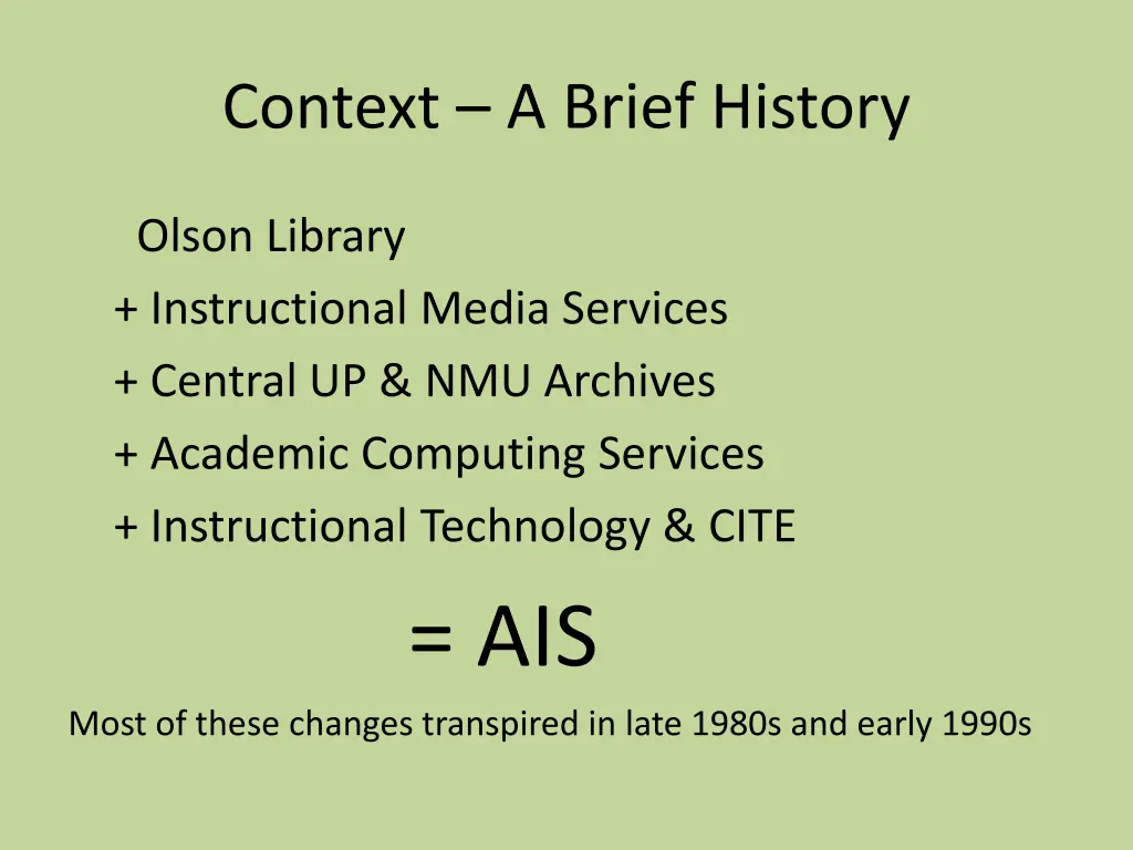 context a brief history