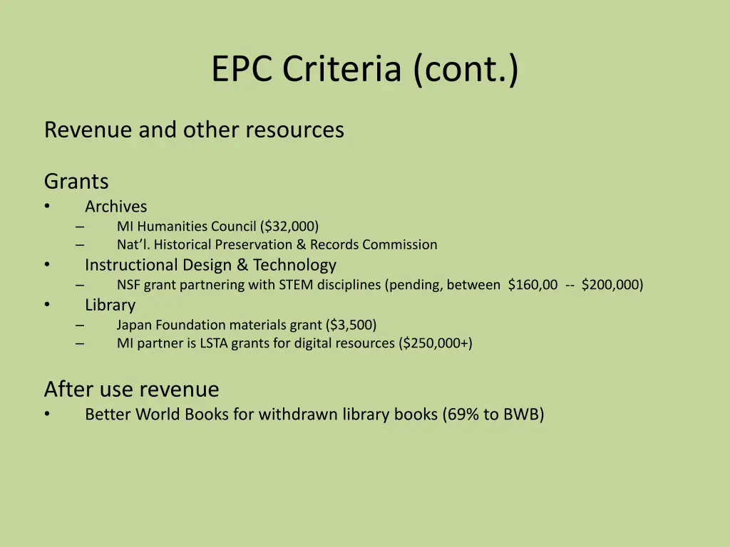 epc criteria cont 4