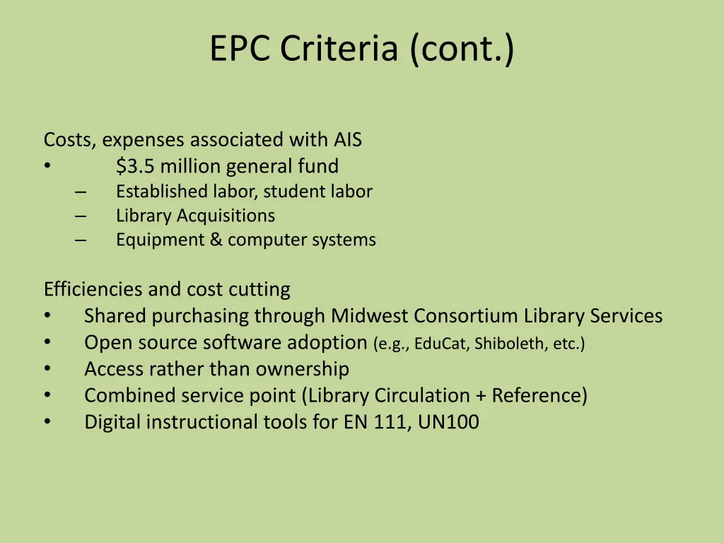 epc criteria cont 5