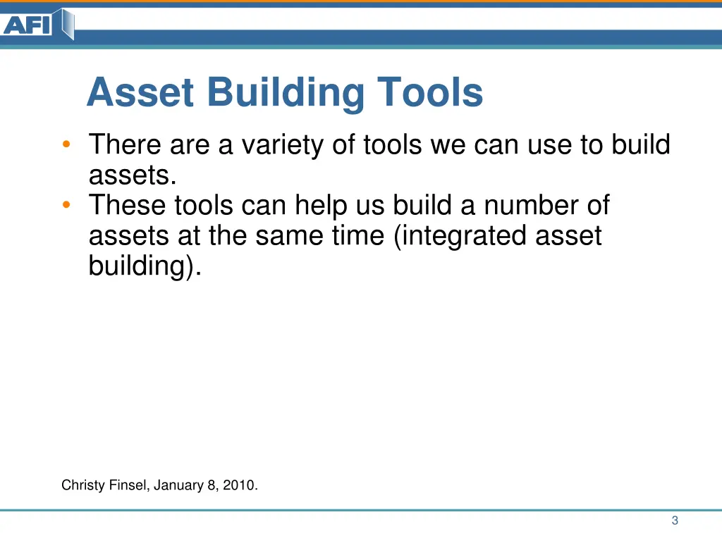 asset building tools there are a variety of tools
