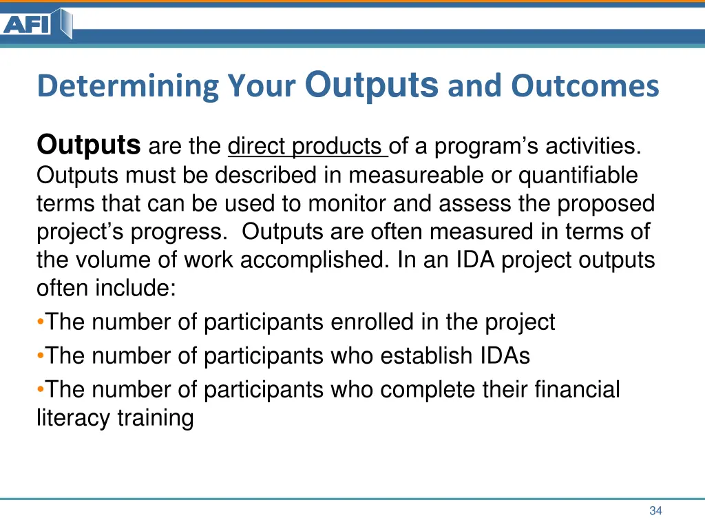determining your outputs and outcomes