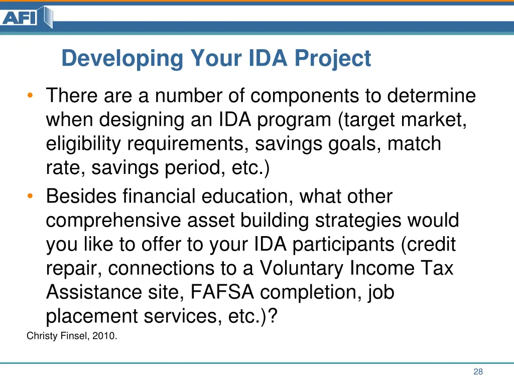 developing your ida project
