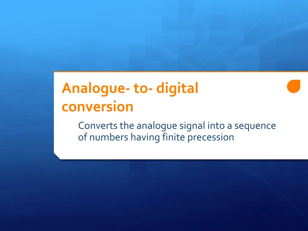 analogue to digital conversion