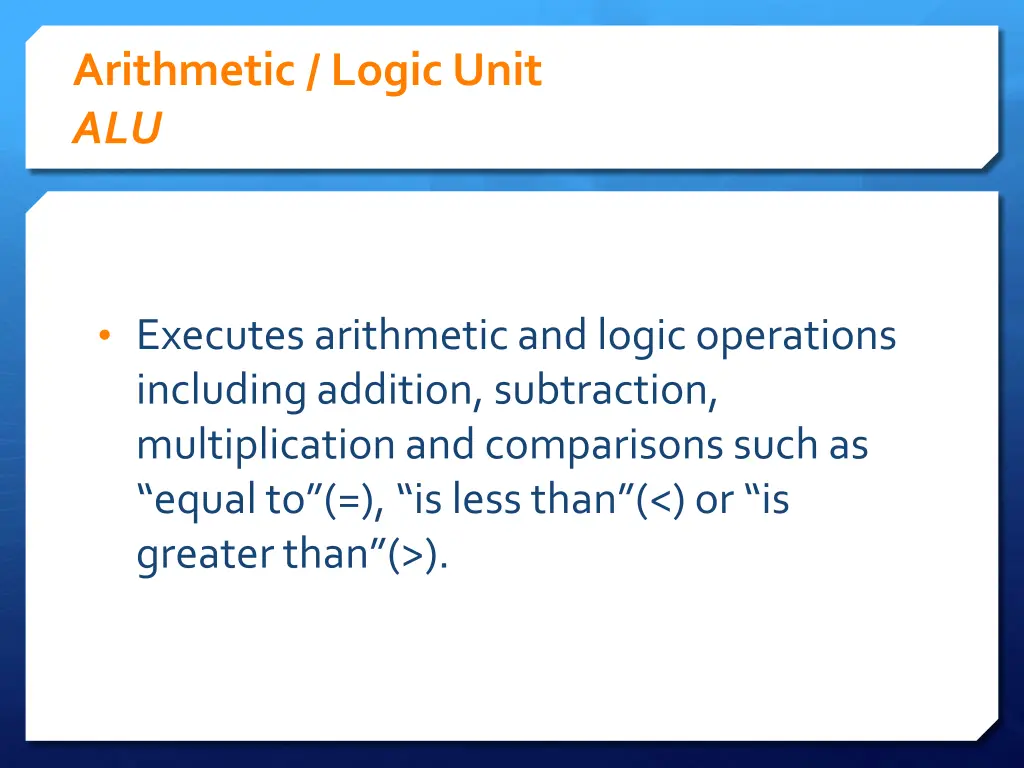 arithmetic logic unit alu