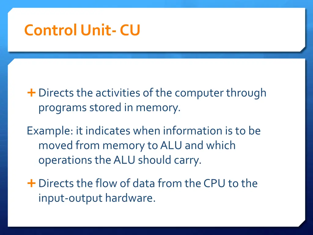 control unit cu