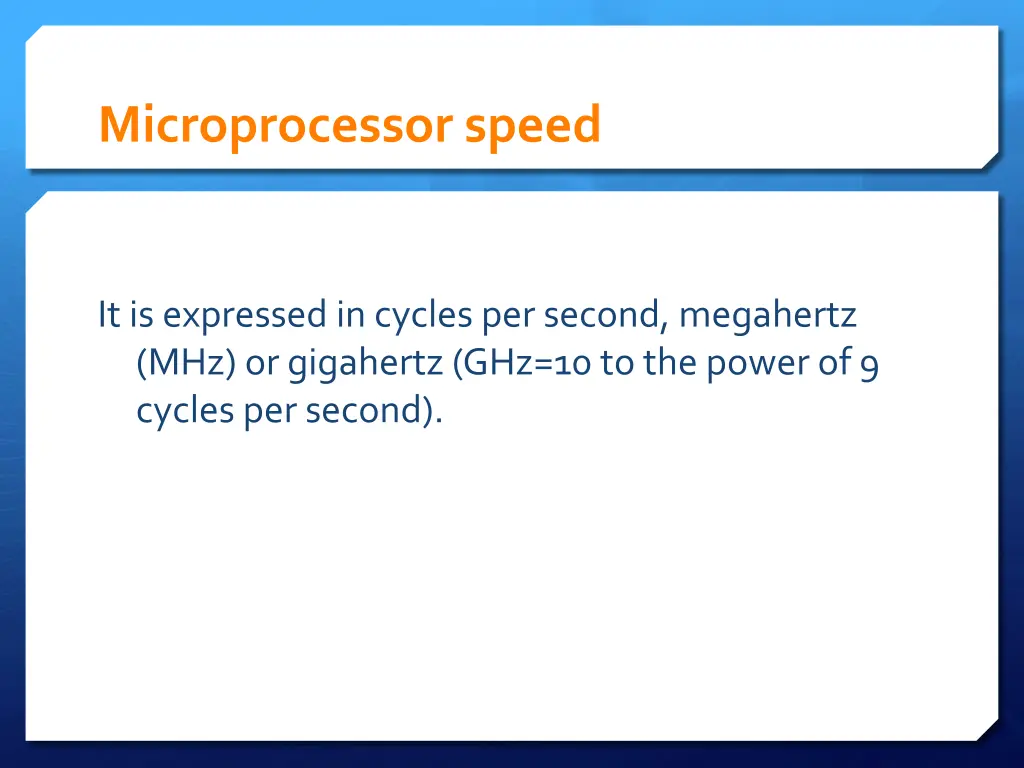 microprocessor speed
