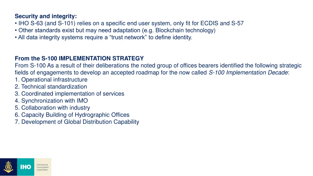 security and integrity iho s 63 and s 101 relies