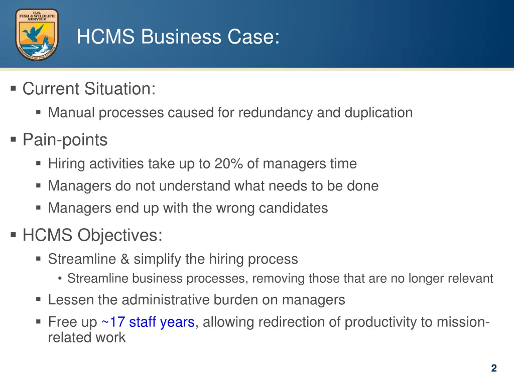 hcms business case