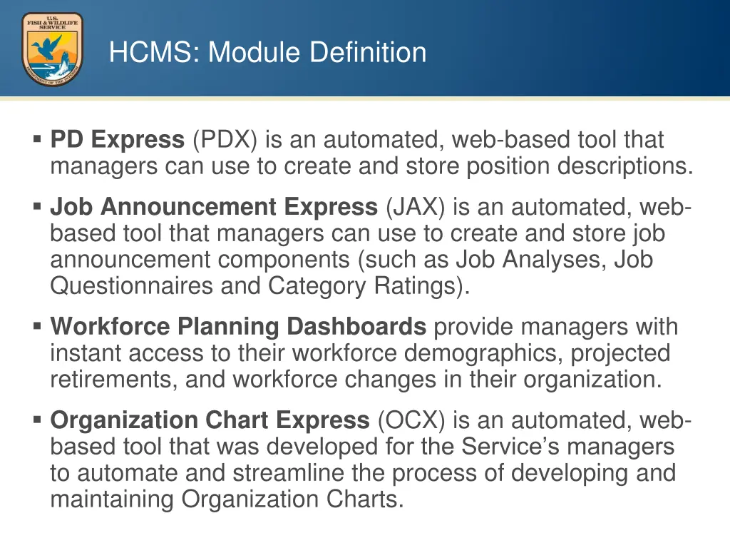 hcms module definition