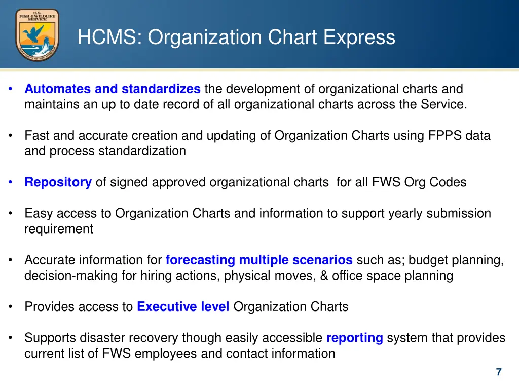 hcms organization chart express
