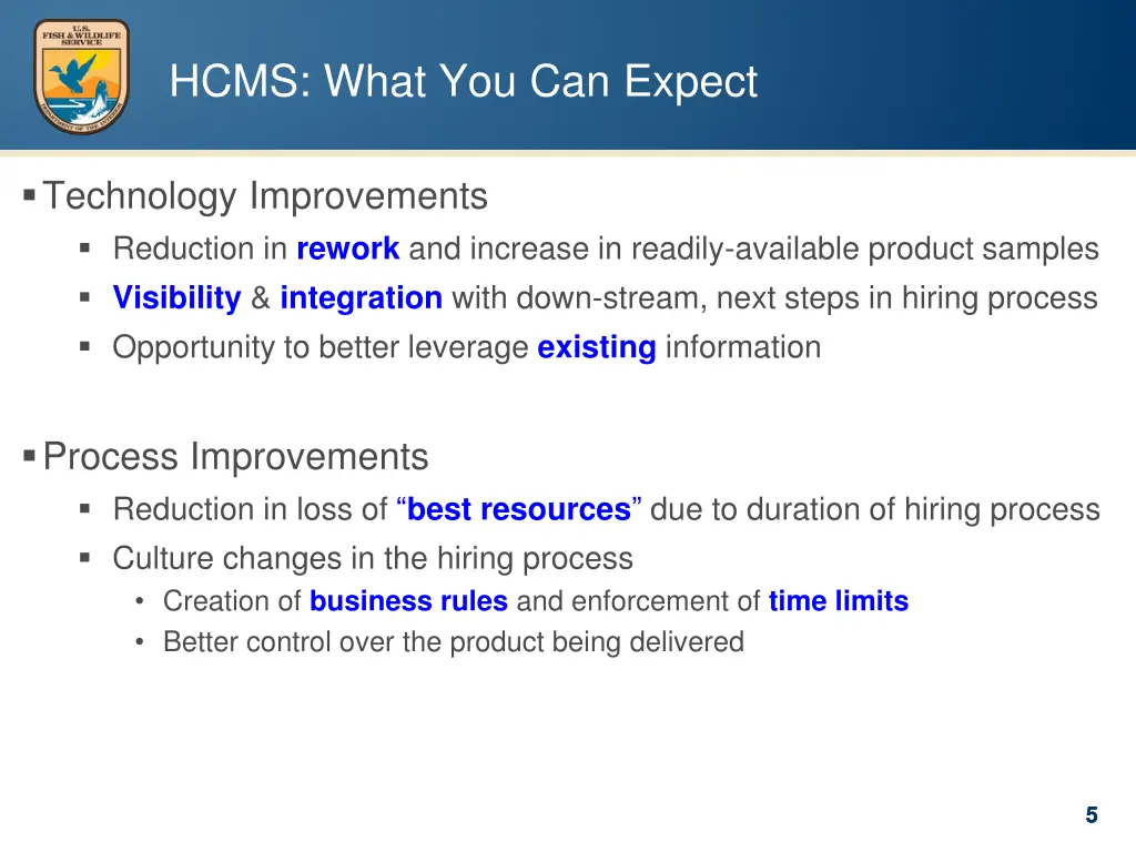 hcms what you can expect