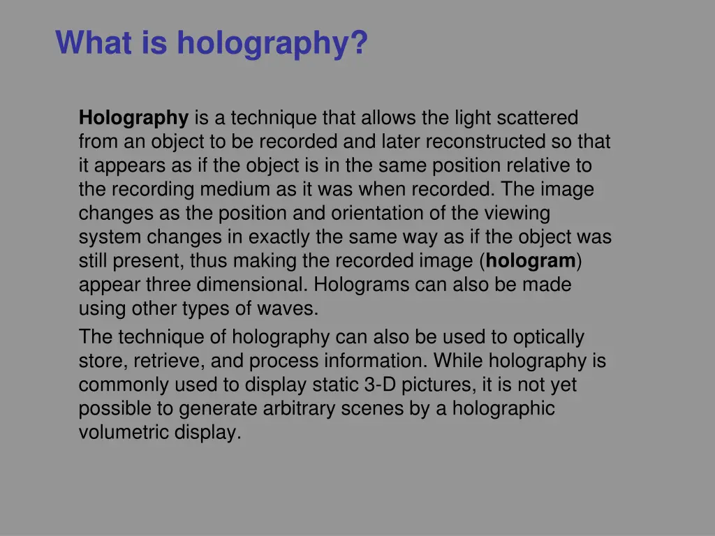 what is holography