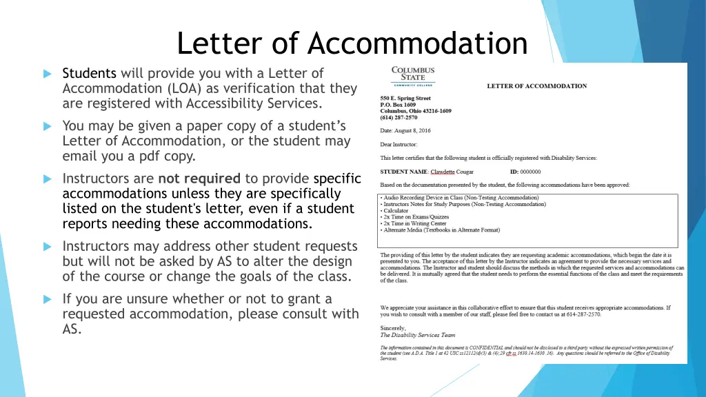 letter of accommodation
