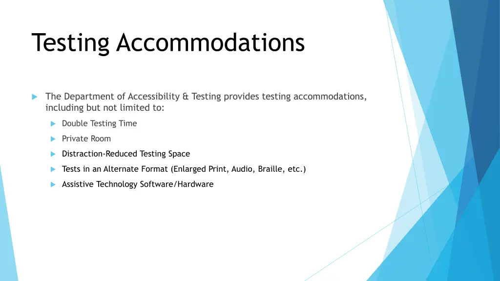 testing accommodations