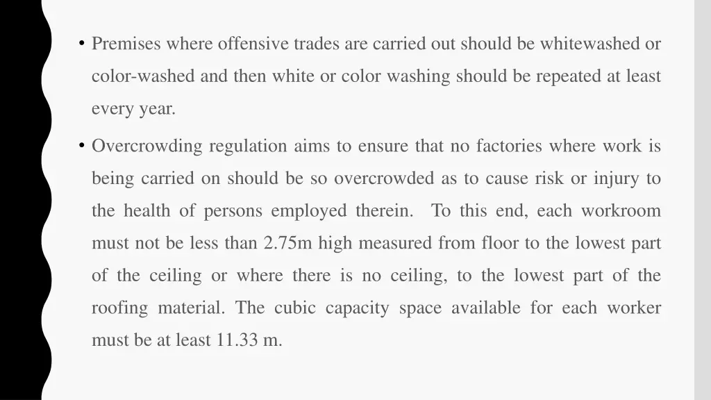 premises where offensive trades are carried