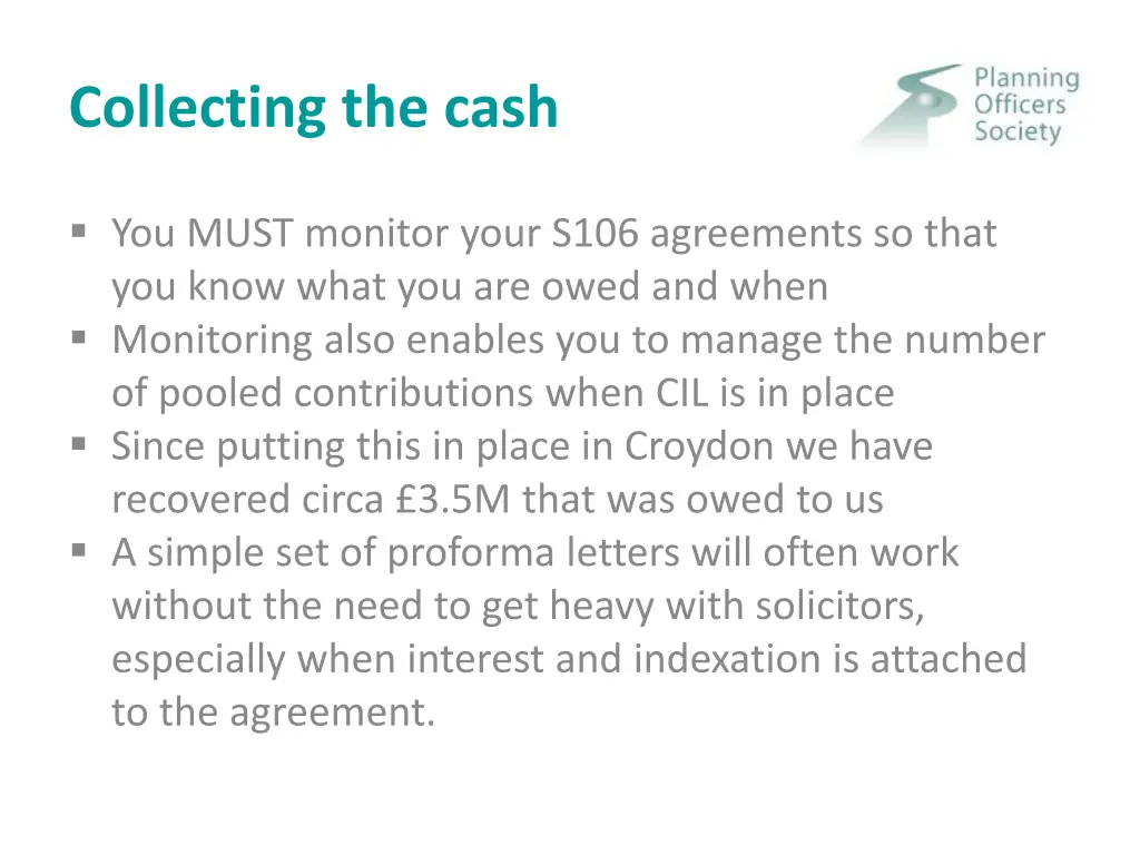 collecting the cash