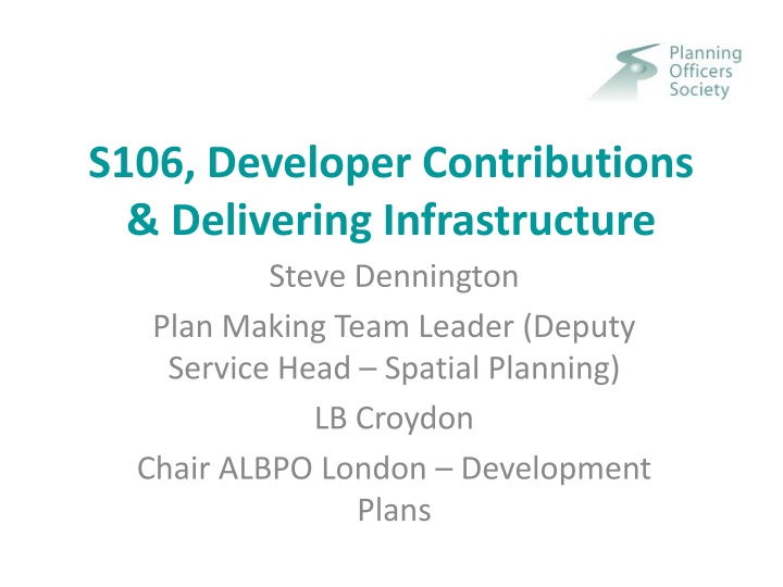 s106 developer contributions delivering