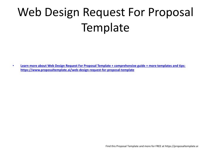 web design request for proposal template