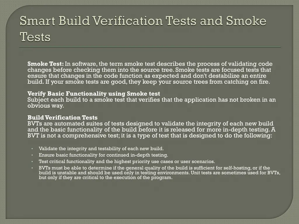 smoke test in software the term smoke test