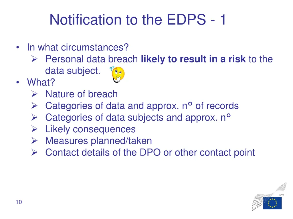 notification to the edps 1