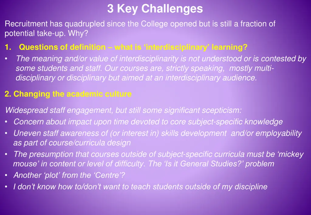 3 key challenges