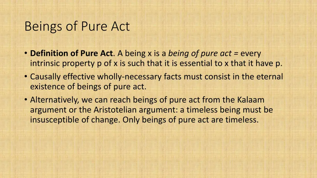 beings of pure act